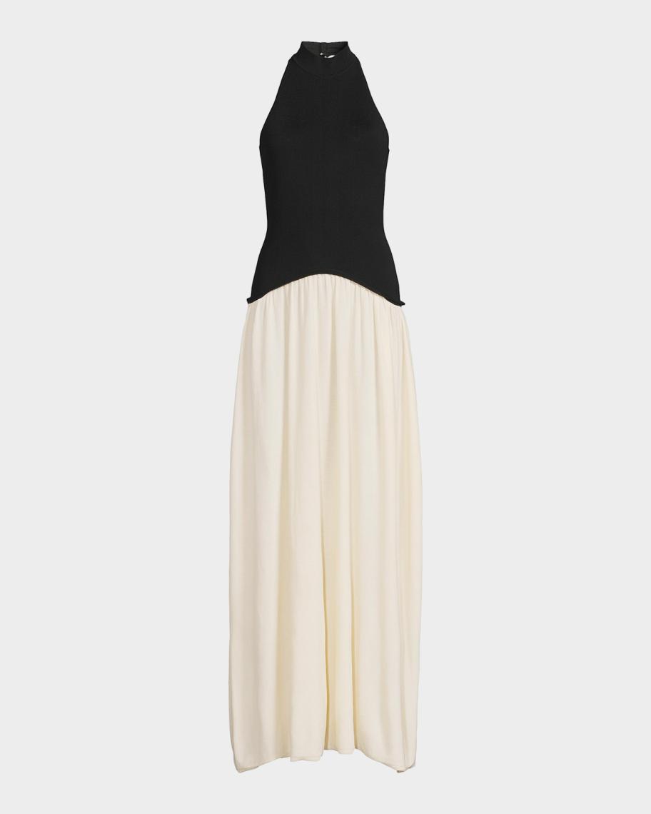 solid and striped soglio halter dress modernprep