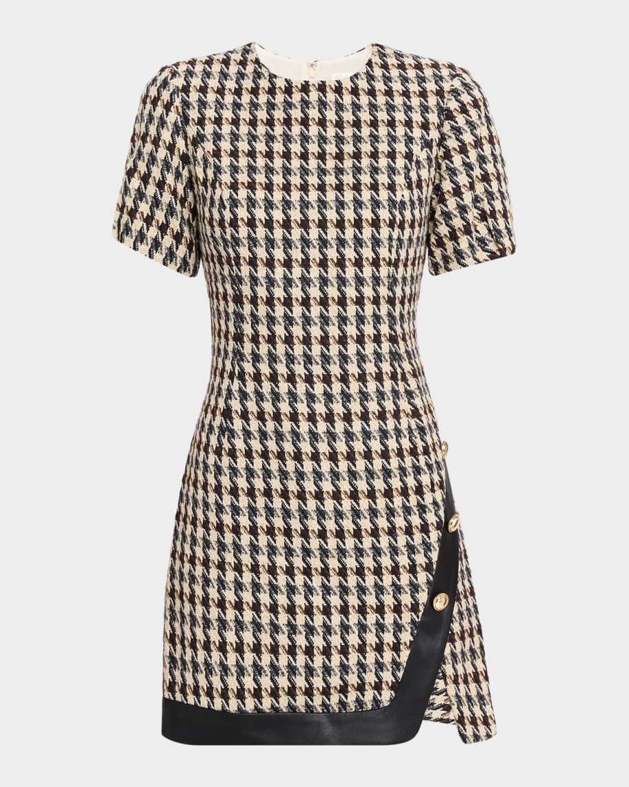 blue dress for baby girl houndstooth tweed dress- Aline dress – heartmycloset main image 0