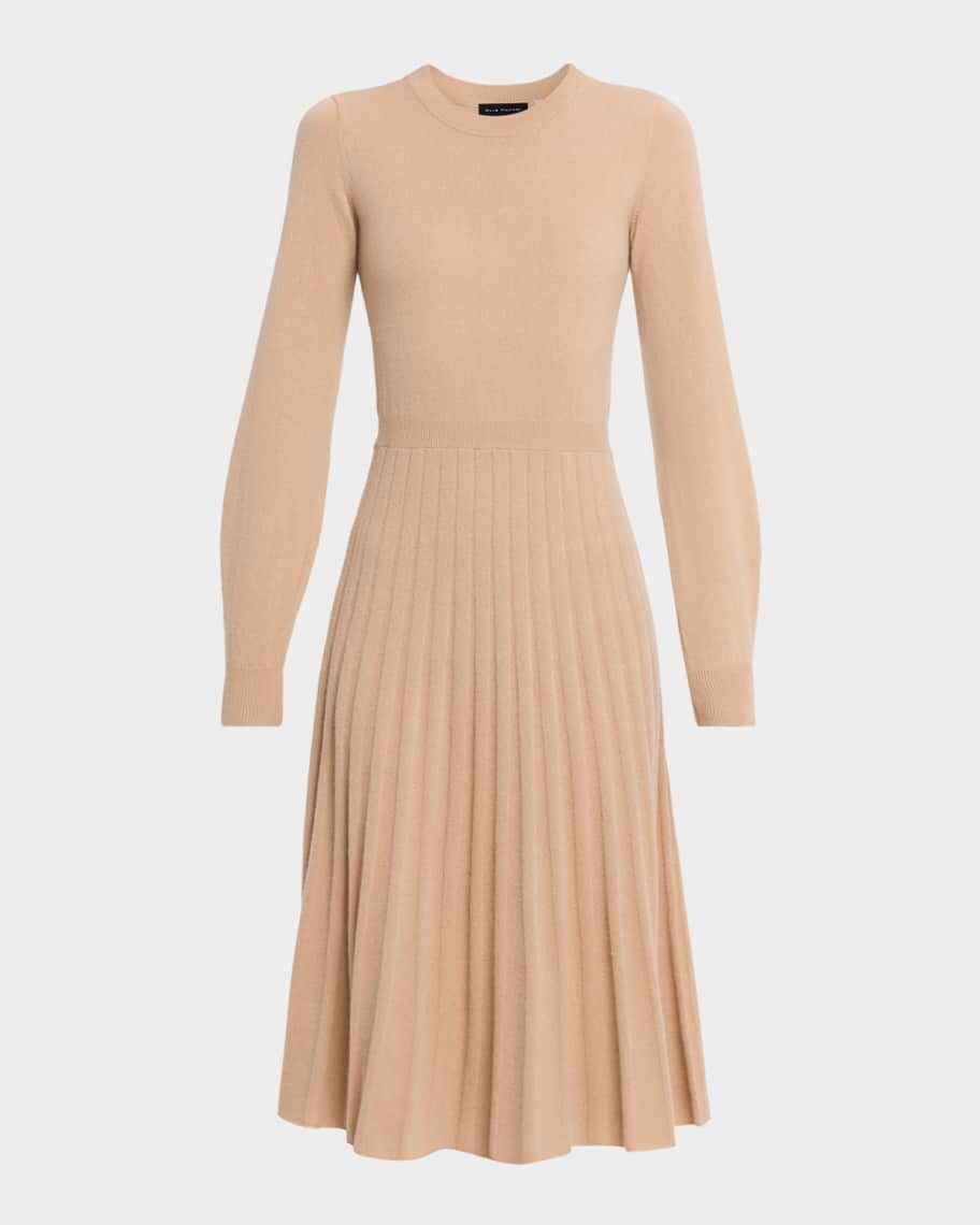 Elie Tahari The Aviva Pleated Cashmere Midi Sweater Dress | Neiman