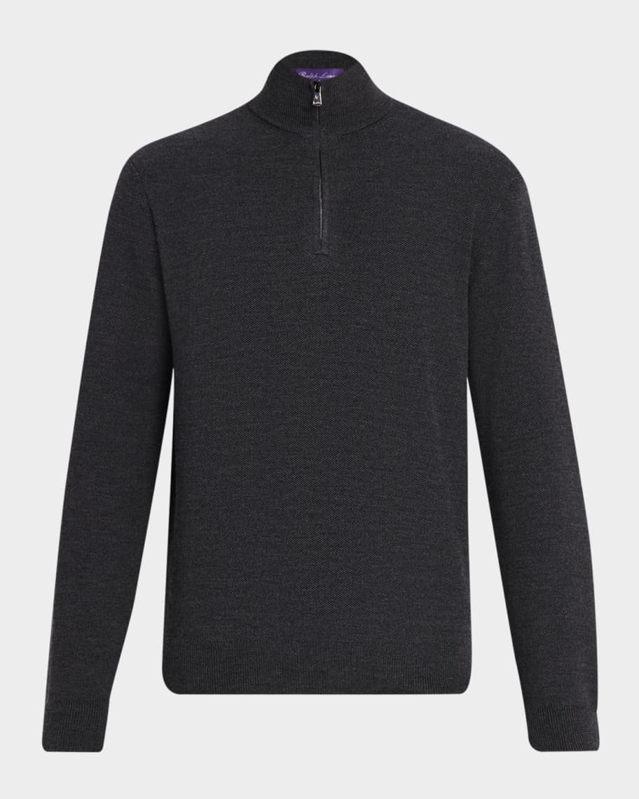 Ralph Lauren Purple Label Men's Wool Knit Half-Zip Sweater