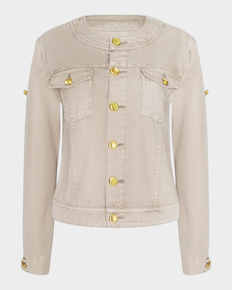 Anouk Collarless Denim Jacket