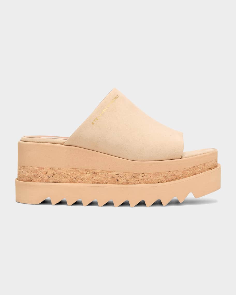 Stella McCartney 80mm Sneak-Elyse Vegan Suede Platform Sandals