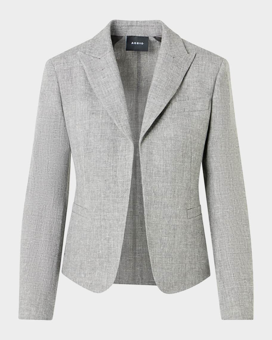 Akris Deneuve Linen & Virgin Wool Open-Front Jacket | Neiman Marcus