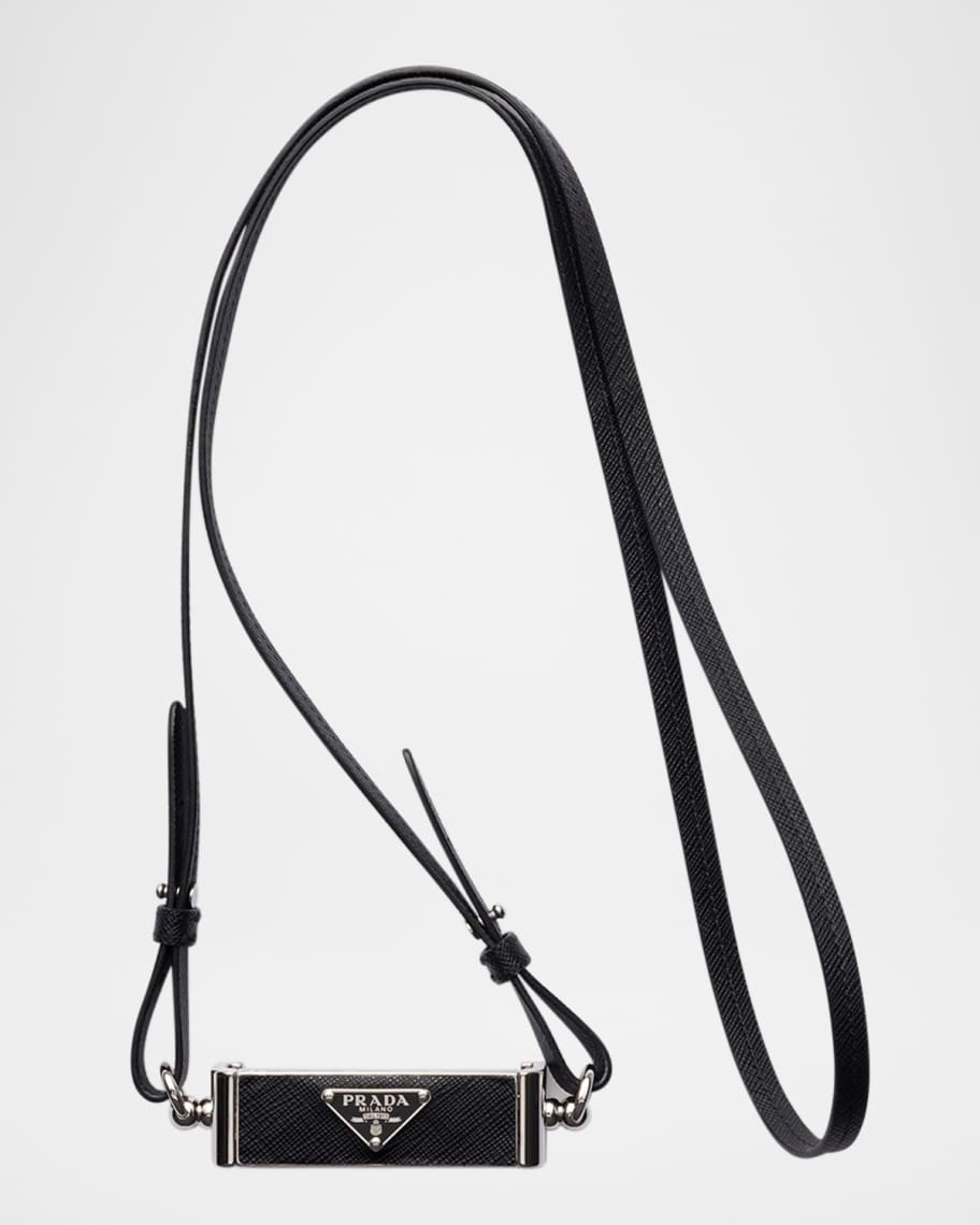 【関税込み】prada Smartphone shoulder strap Prada Metal & Saffiano Leather Smartphone Holder | Neiman Marcus