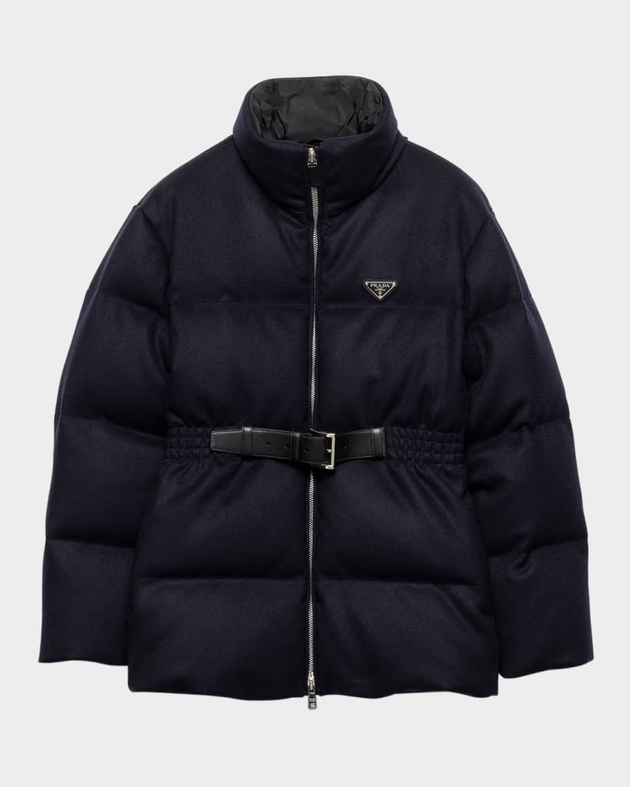 ダウンジャケット・コート PRADA BLACK CASHMERE BLEND DOWN JACKET Prada wool-cashmere Down Jacket | Black | FARFETCH