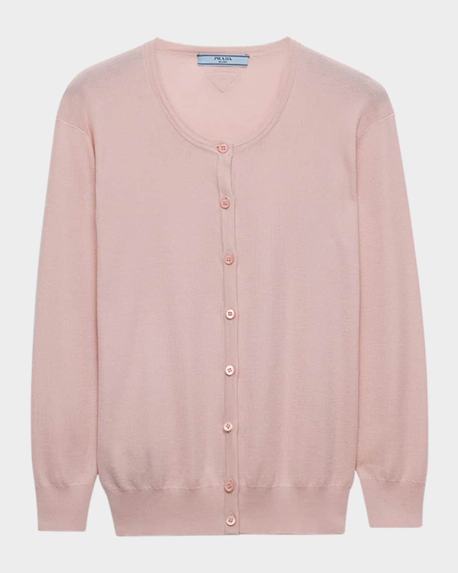 Prada Cotton And Silk Knit Cardigan | Neiman Marcus