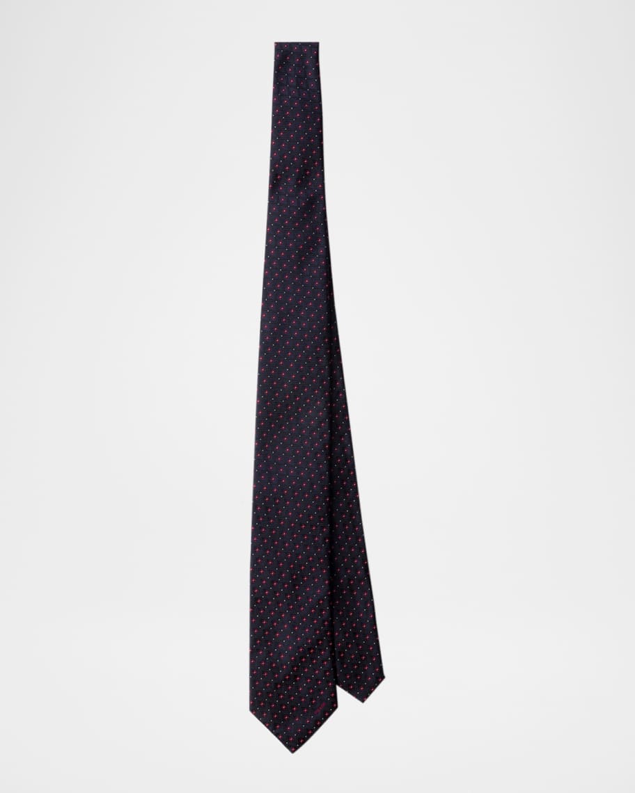 PRADAネクタイ Prada Men's Textured Silk Geometric Tie | Neiman Marcus