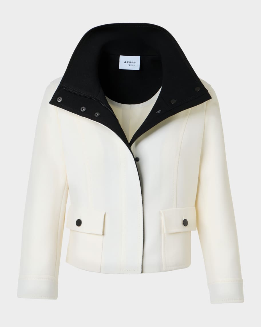 Akris punto Wool Tricotine Zip Jacket | Neiman Marcus