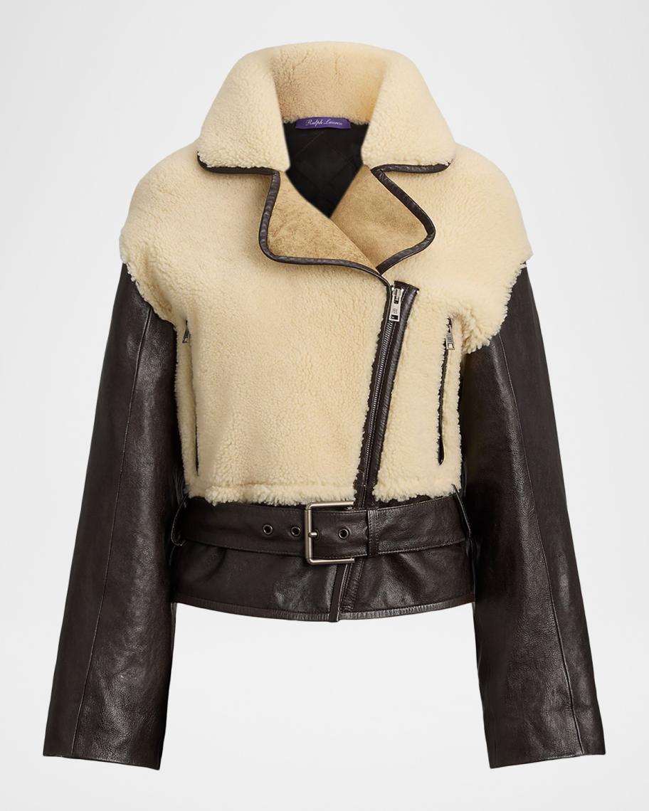Ralph Lauren Collection Silvester Lamb-Shearling Moto Jacket