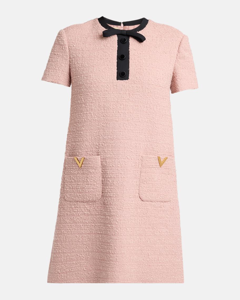 定価70万 VALENTINO 24AW Vロゴ リボンツイード ミニドレス 定価70万 VALENTINO 24AW Vロゴ リボンツイード ミニドレス 定価70万