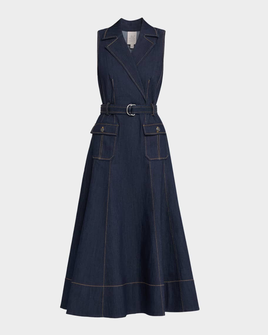 Cinq a Sept Lenessa Belted Denim Dress | Neiman Marcus