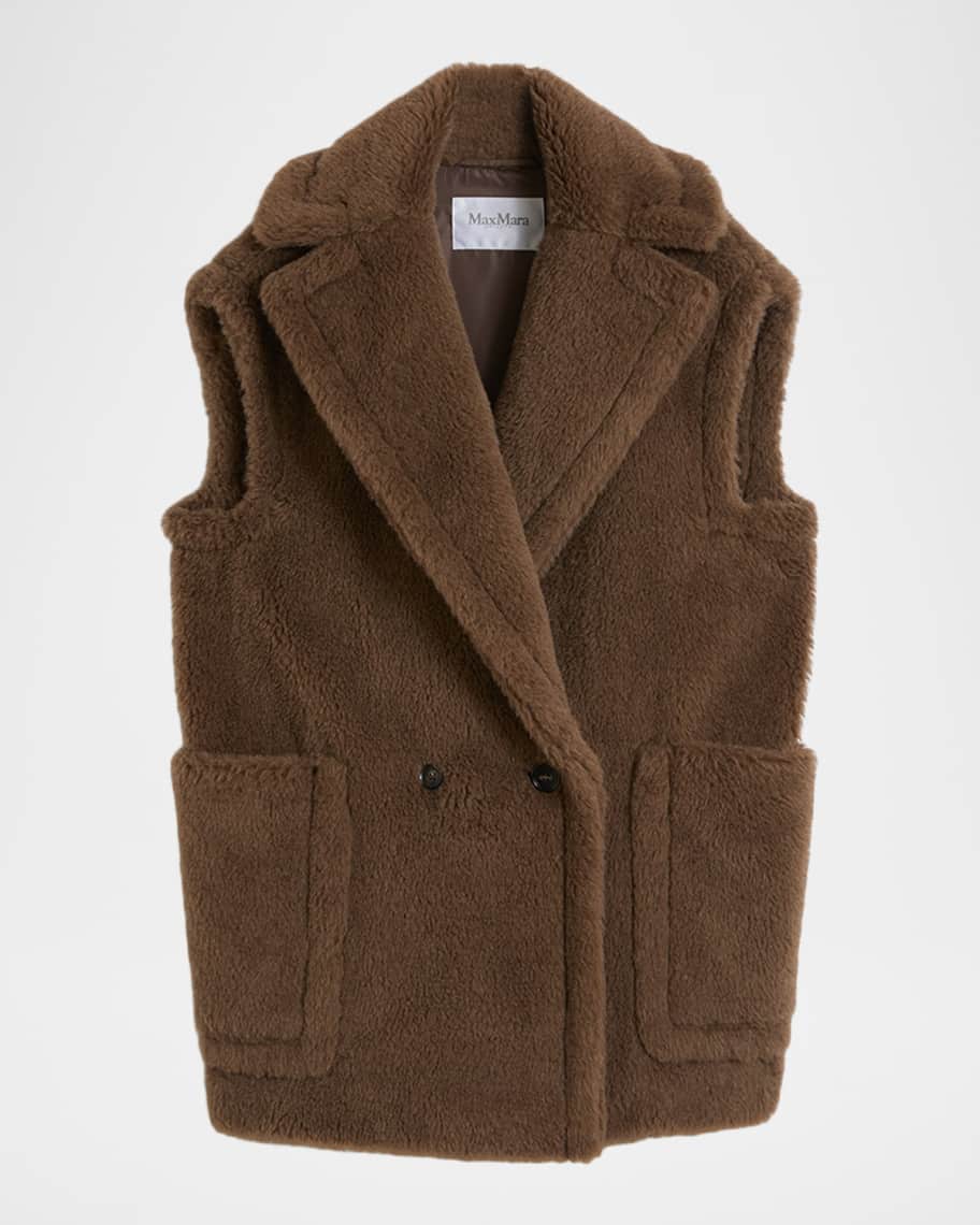Max Mara Oversized Wool-Alpaca Teddy Gilet | Neiman Marcus