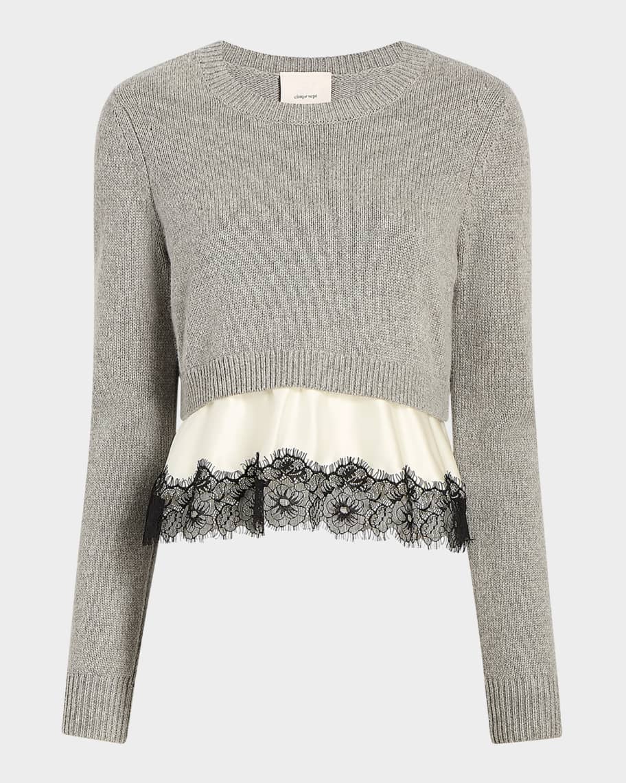 Cinq a Sept Zyla Cashmere Blend Layered Sweater | Neiman Marcus