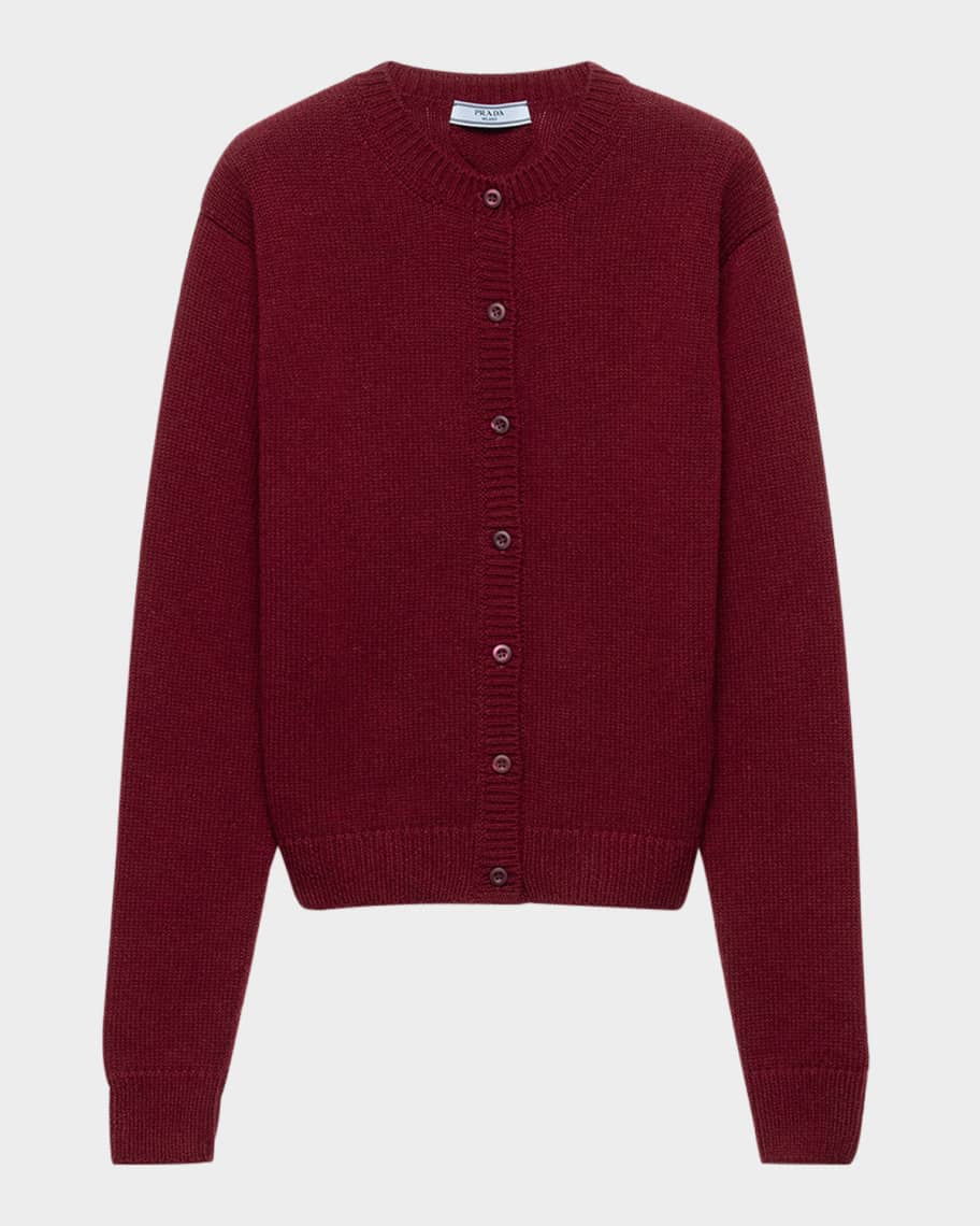 Prada Cashmere Crewneck Cardigan | Neiman Marcus