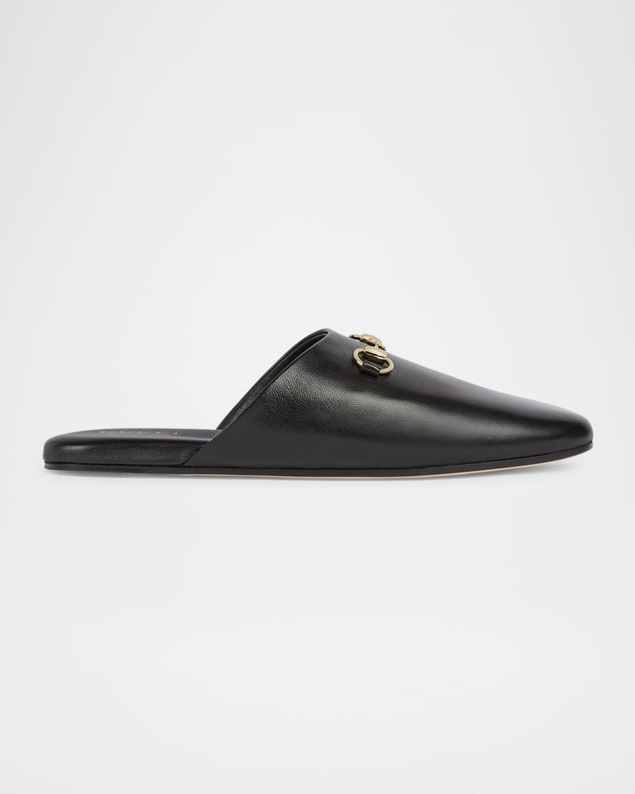 Gucci Annette Leather Flat Mules | Neiman Marcus