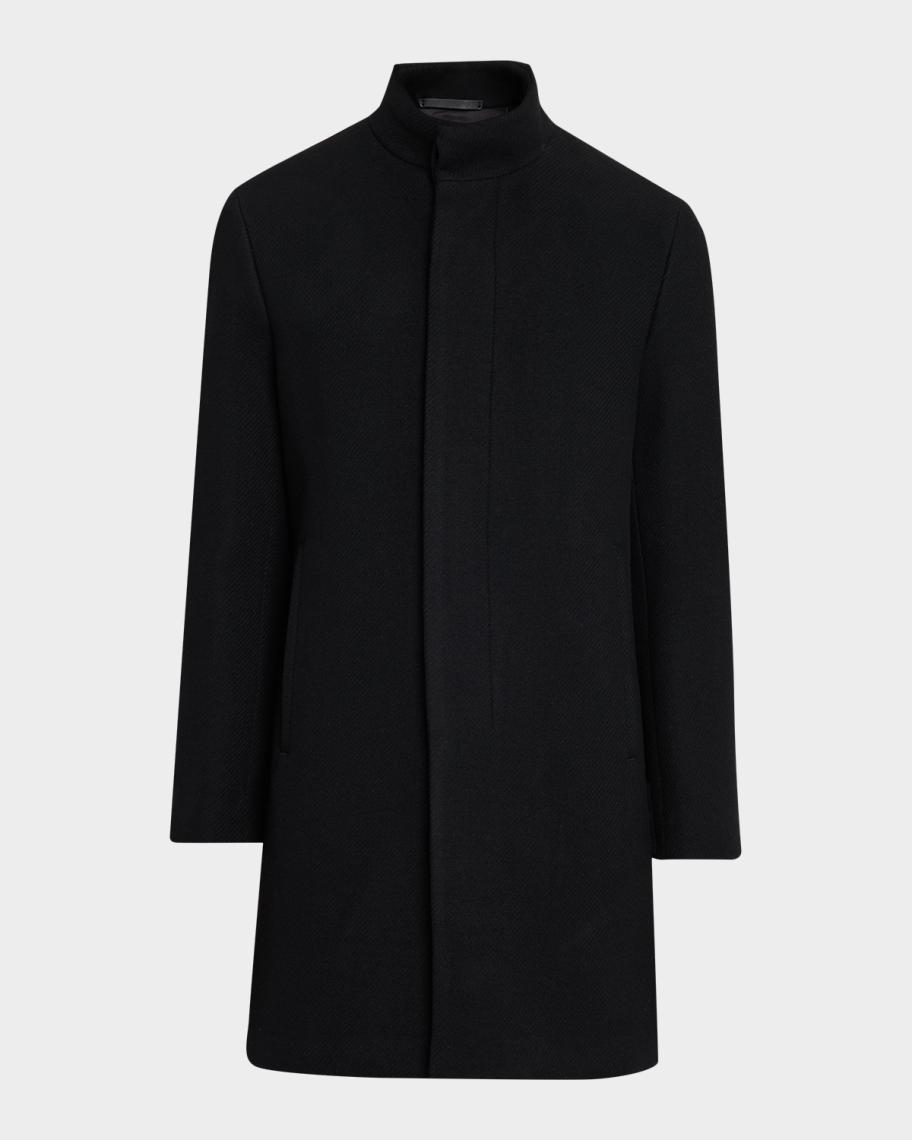 Theory Men's Belvin Melton-Textured Wool-Blend Coat | Neiman Marcus