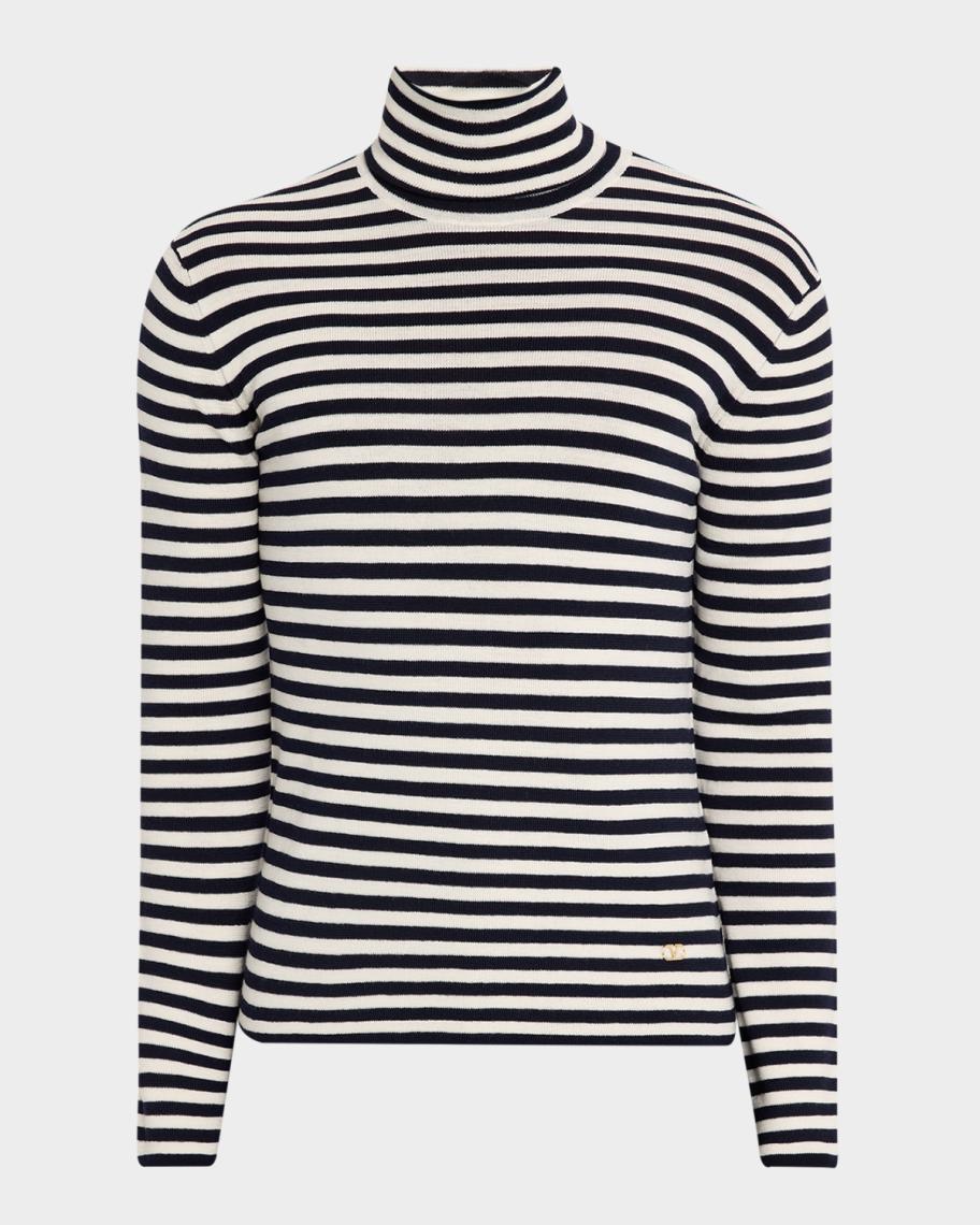 Valentino Garavani Men's Long-Sleeve Stripe Turtleneck T-Shirt