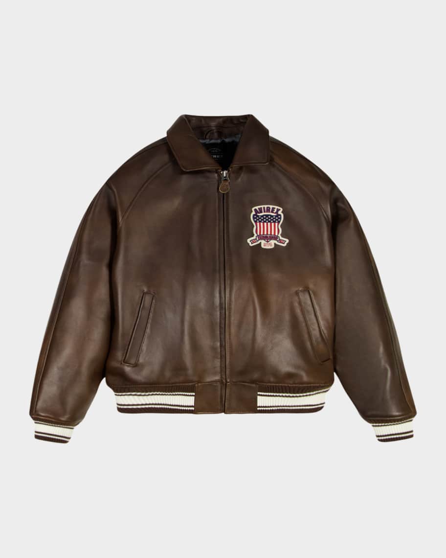 ジャケット・アウター Arrivederci AVIREX Men's Icon Leather Bomber Jacket | Neiman Marcus