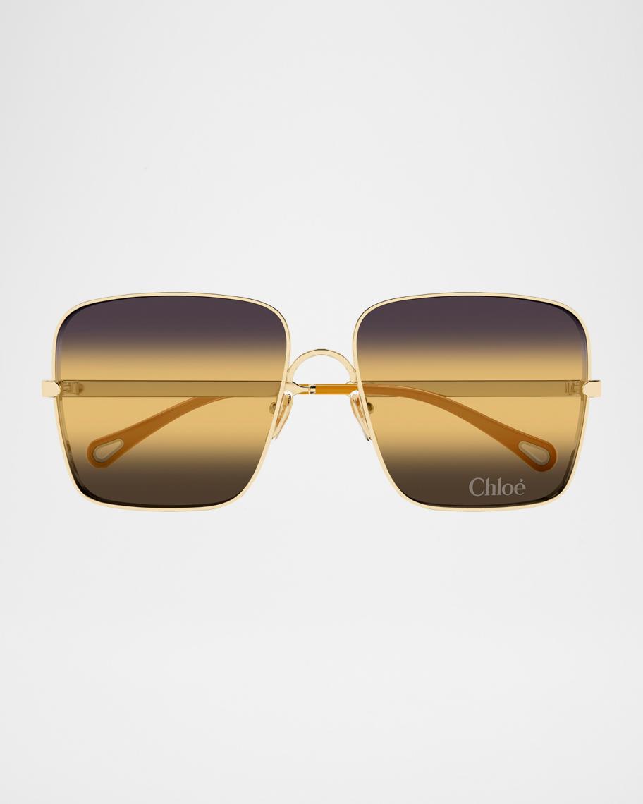 Chloe Aly 53mm Metal Square Sunglasses | Neiman Marcus