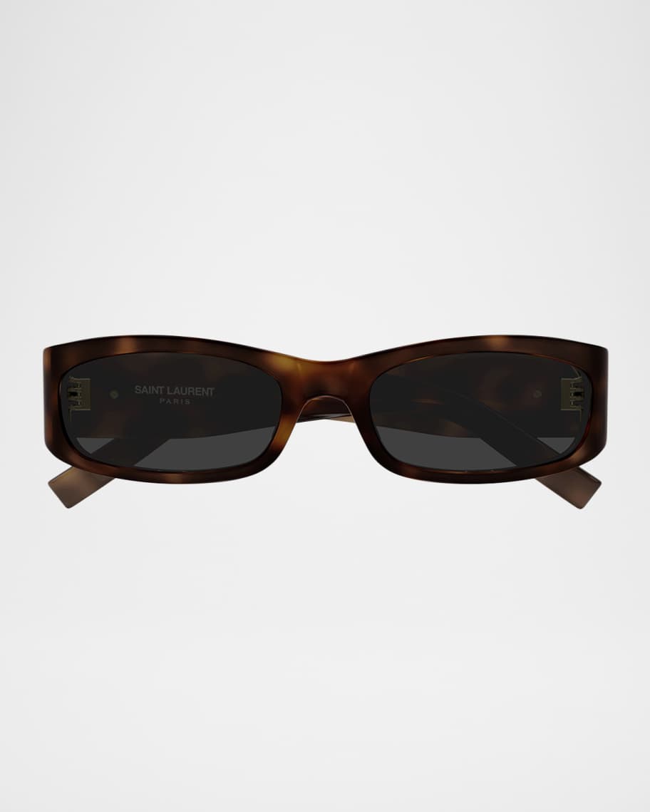Saint Laurent YSL 55mm Acetate Rectangular Sunglasses | Neiman Marcus