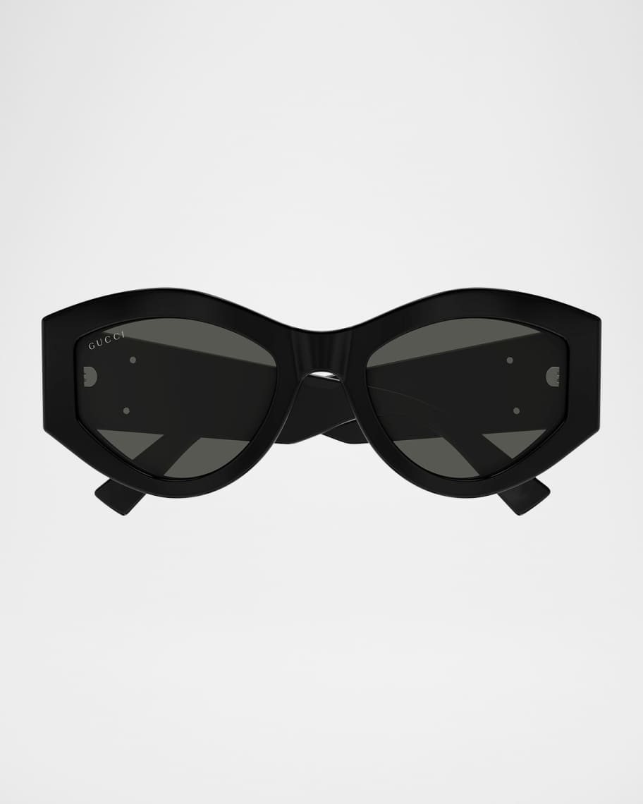 Gucci GG Extruded 53mm Acetate Geometric Sunglasses | Neiman Marcus