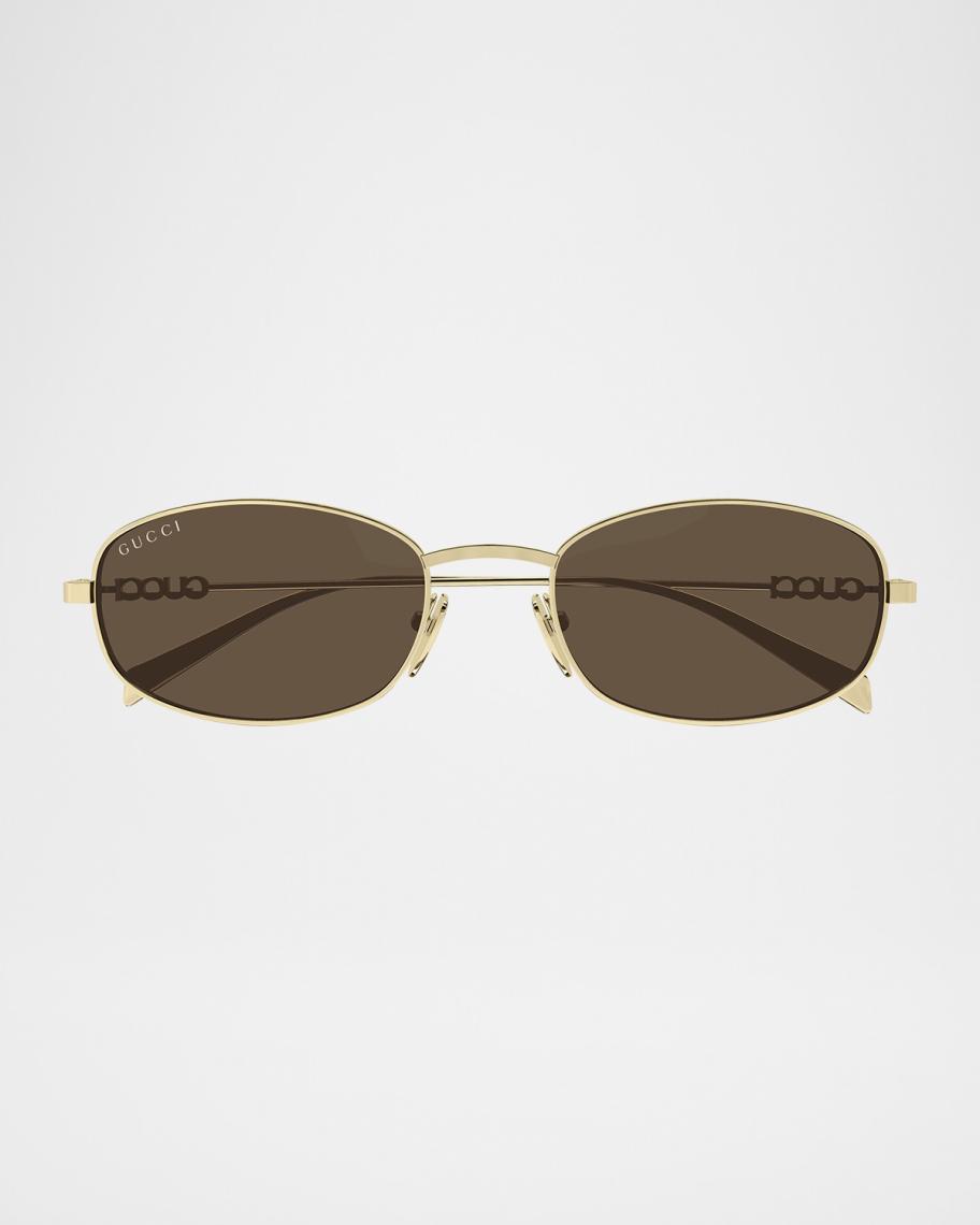 Gucci Gucci Block 54mm Metal Oval Sunglasses | Neiman Marcus