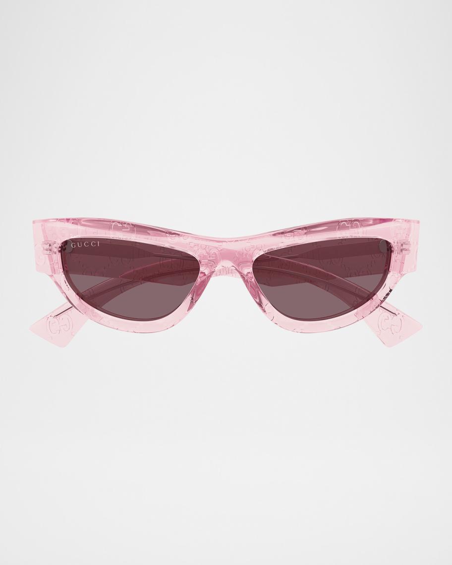 Gucci Miami Logo 53mm Acetate Cat-Eye Sunglasses | Neiman Marcus
