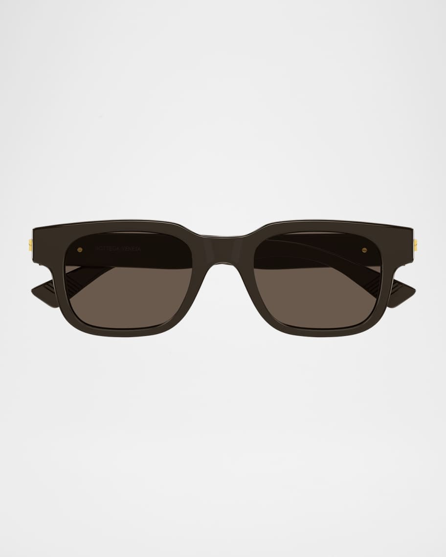 Bottega Veneta Men's Bv1411s-003 Plastic Rectangle Sunglasses