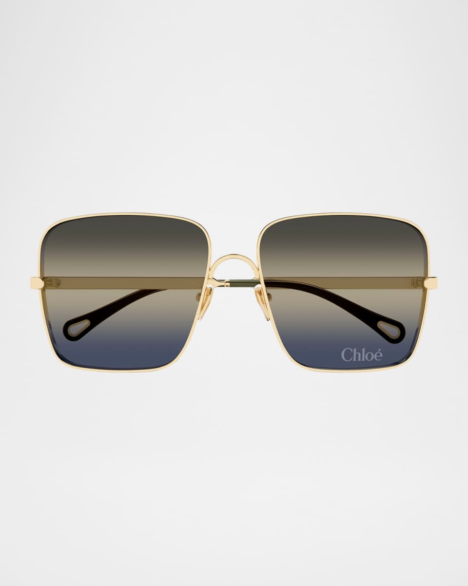 Chloe Aly 55mm Metal Square Sunglasses | Neiman Marcus