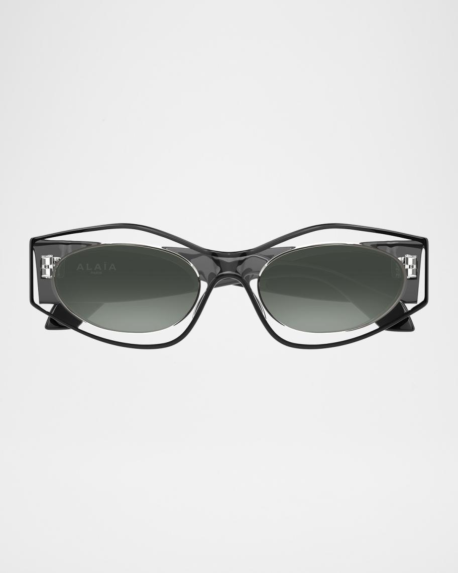 ALAIA Cateye Black Studded Women\'s Sunglasses, NWT and Package Azzedine Alaia AA0064S 001 Cat Eye Black Sunglasses  main image 4