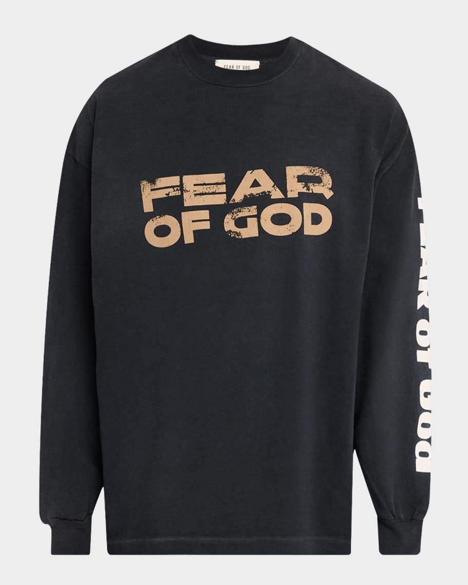 Fear of God Men's Relaxed Fit Logo Long-Sleeve T-Shirt | Neiman Marcus