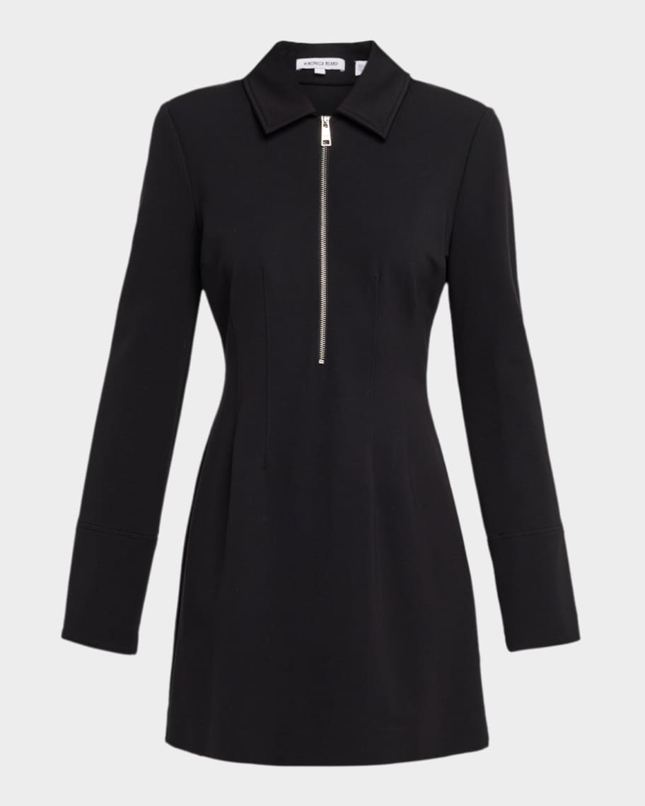 Veronica Beard Capelle Half-Zip Mini Dress | Neiman Marcus