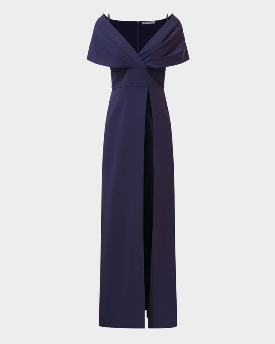 Kay Unger New York Irelyn Off-Shoulder Crepe Walk Thru Jumpsuit | Neiman  Marcus