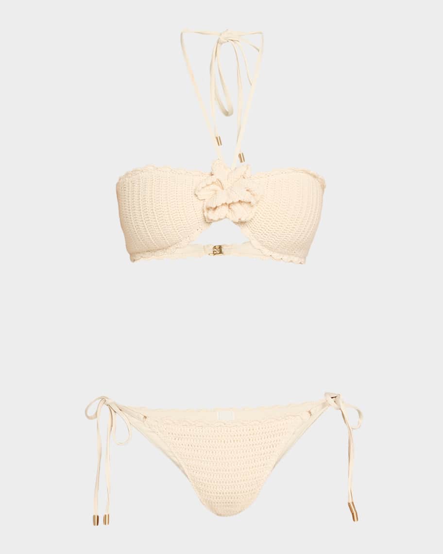 Zimmermann Awaken Crochet Flower Two-Piece Swimsuit | Neiman Marcus