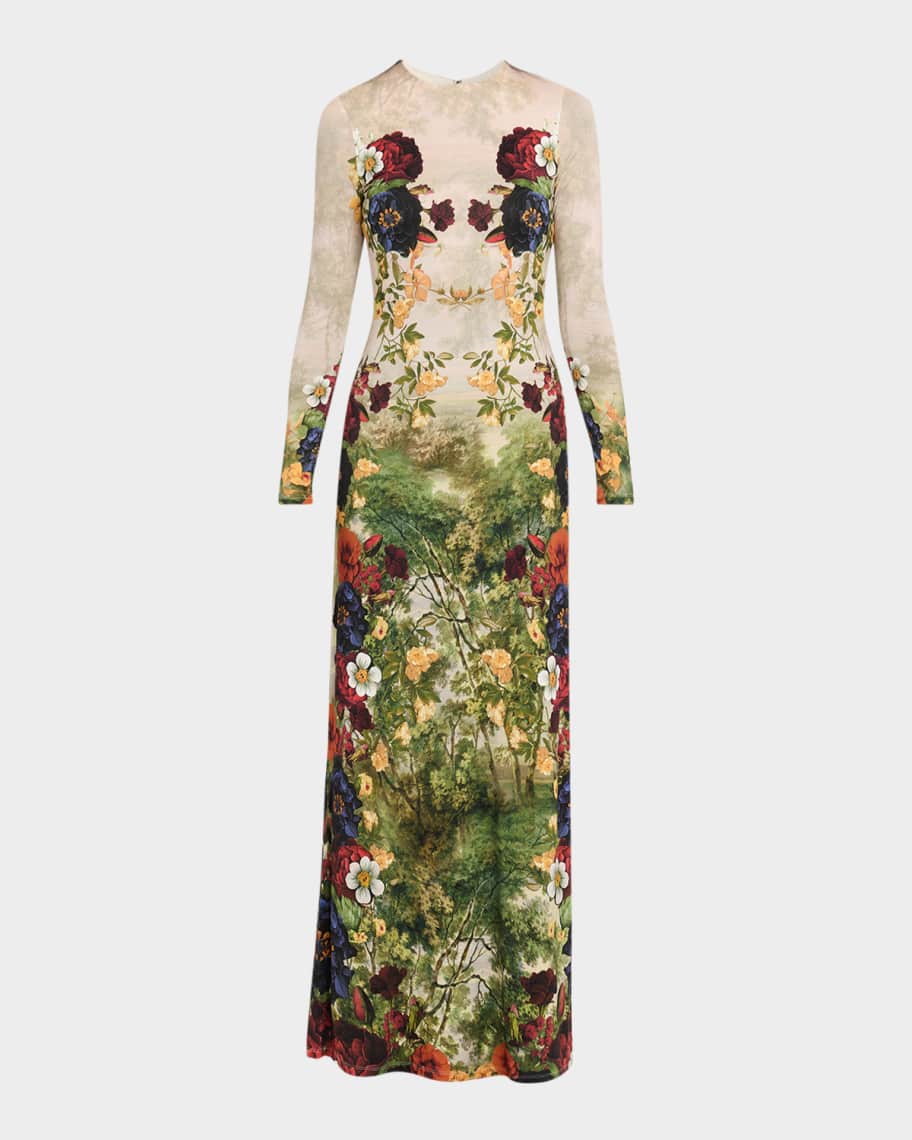 Alice + Olivia Forbidden Forest Delora Long-Sleeve Maxi Dress