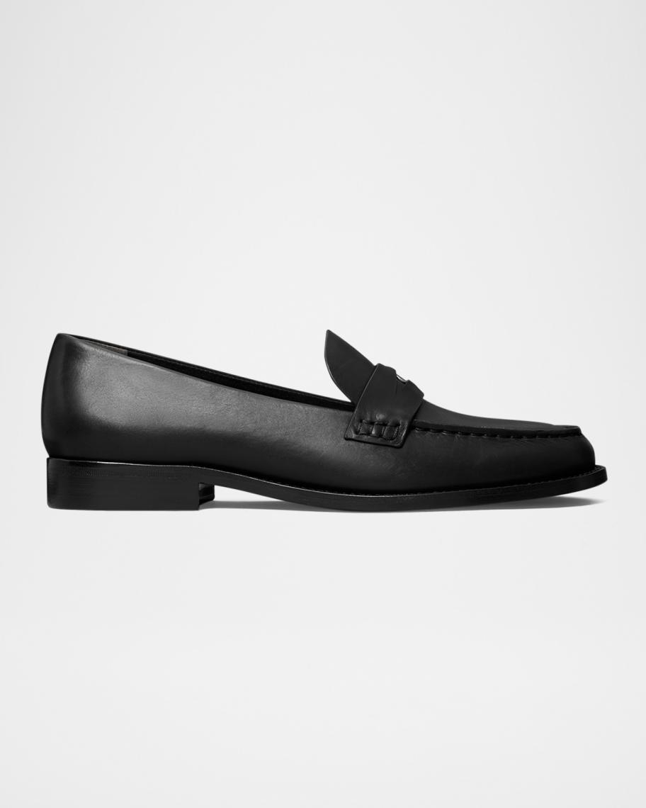 Tory Burch Classic Leather Penny Loafers | Neiman Marcus display picture 2
