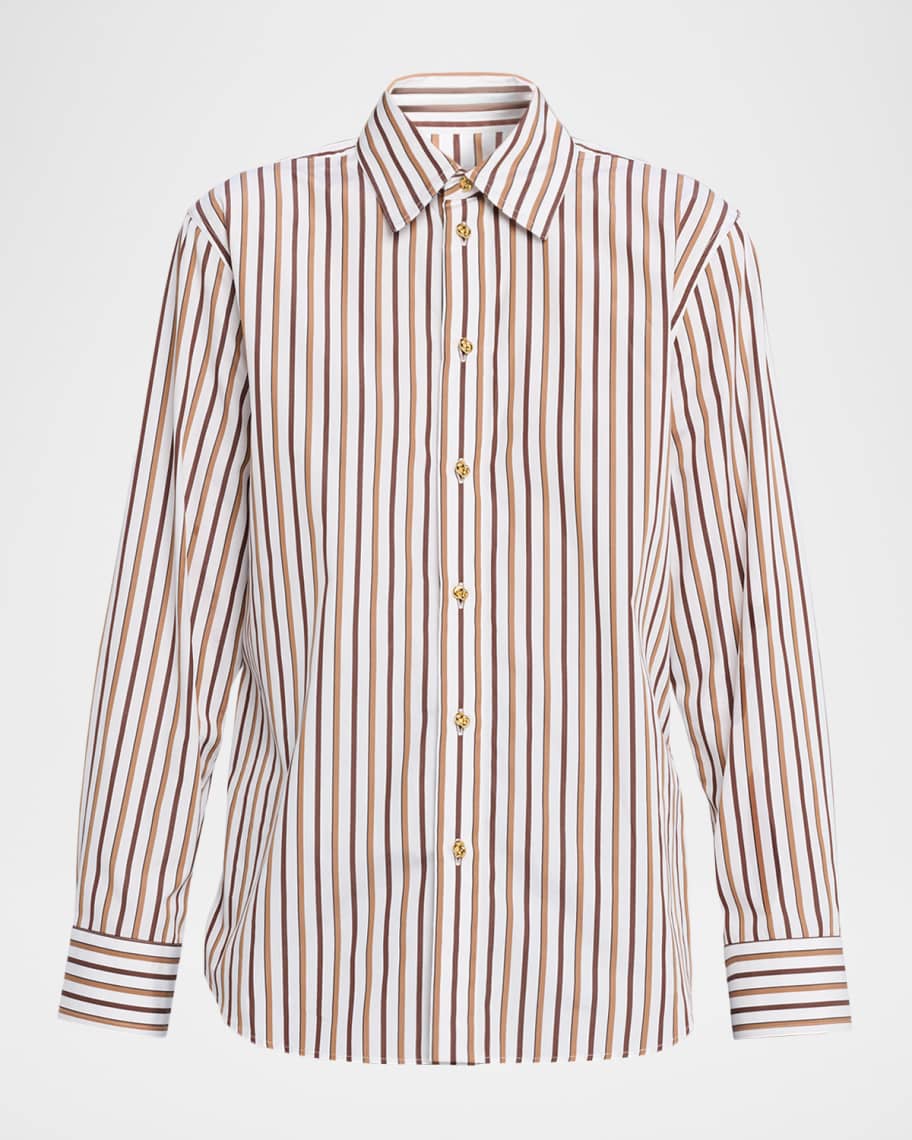 ノクチャ button down mannish stripe shirt AUTHENTIC series - button down mannish stripe