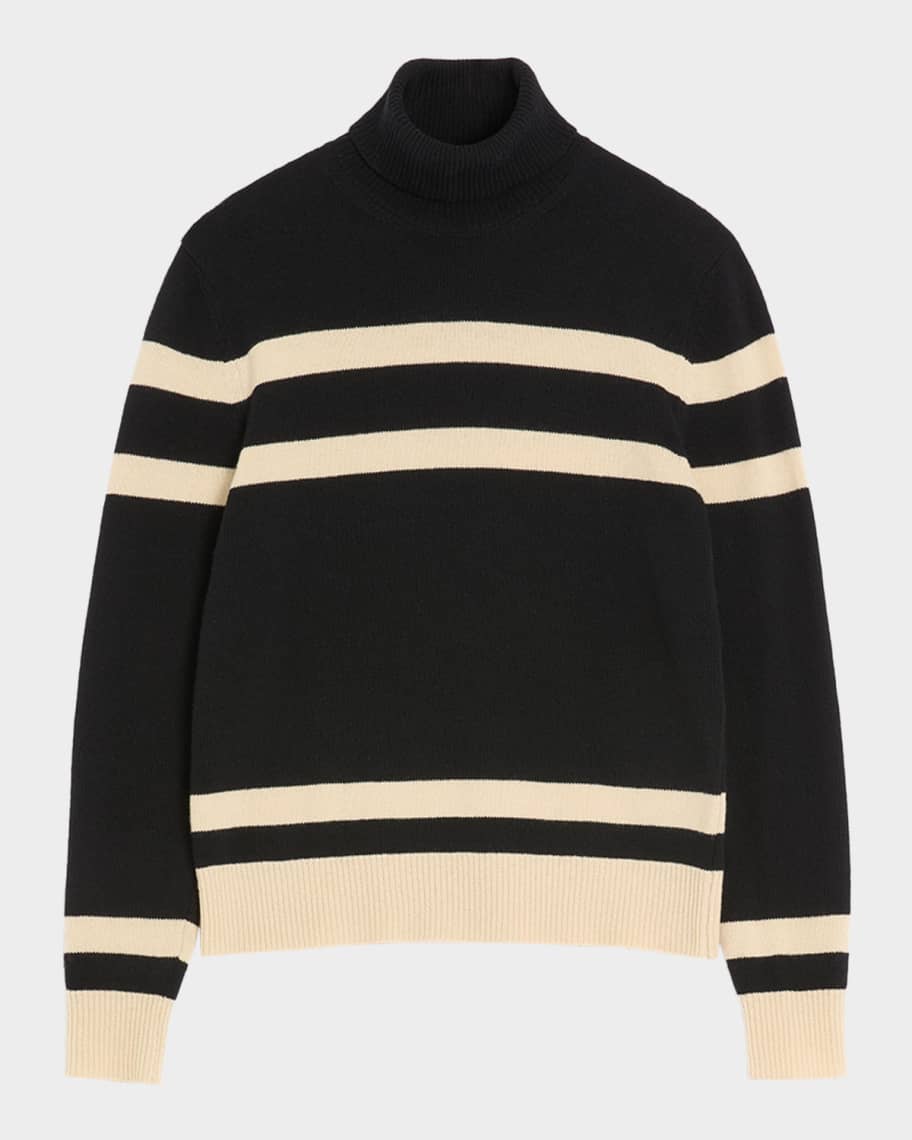 Valentino Garavani Men's Wool High-Neck Stripe Turtleneck Sweater