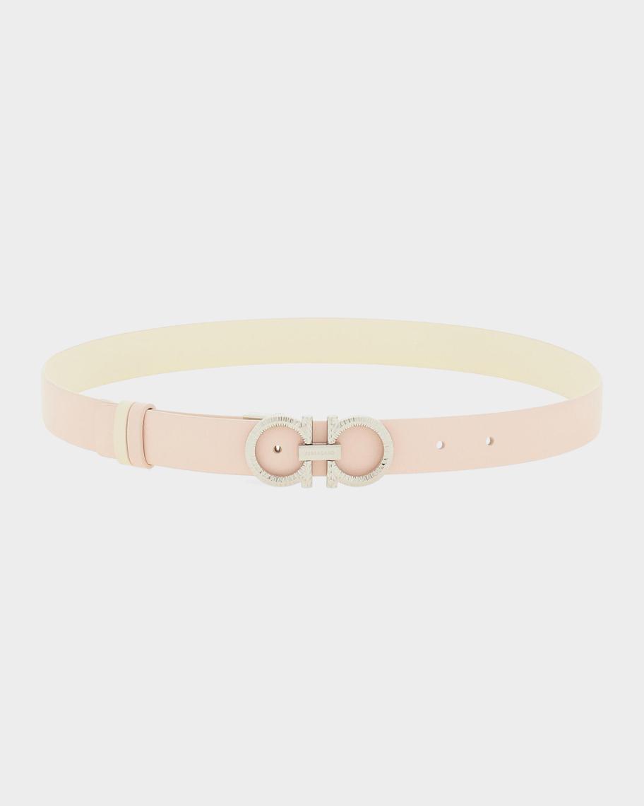 Salvatore Ferragamo Cream Leather Belt Made in Italy Luxury Designer 32 - 33.75\