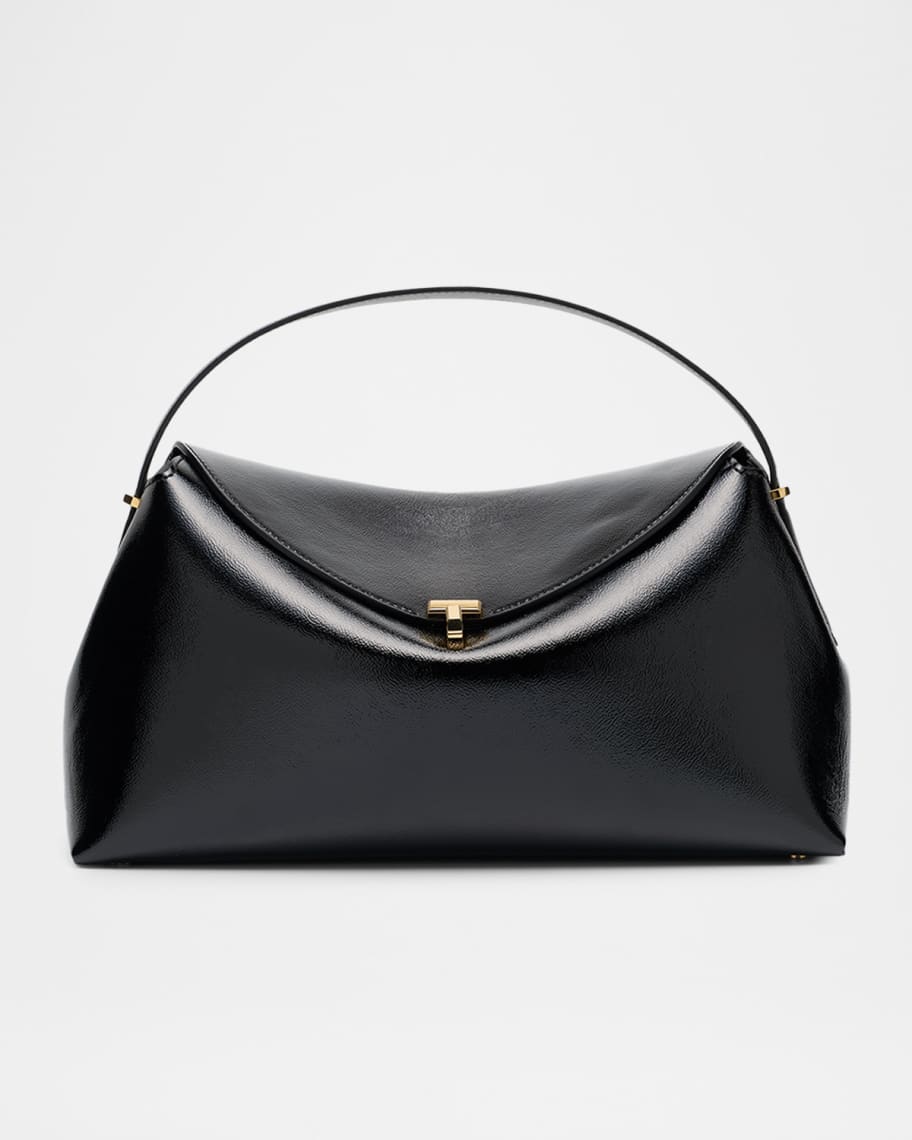 Toteme T-Lock Naplack Leather Top-Handle Bag | Neiman Marcus