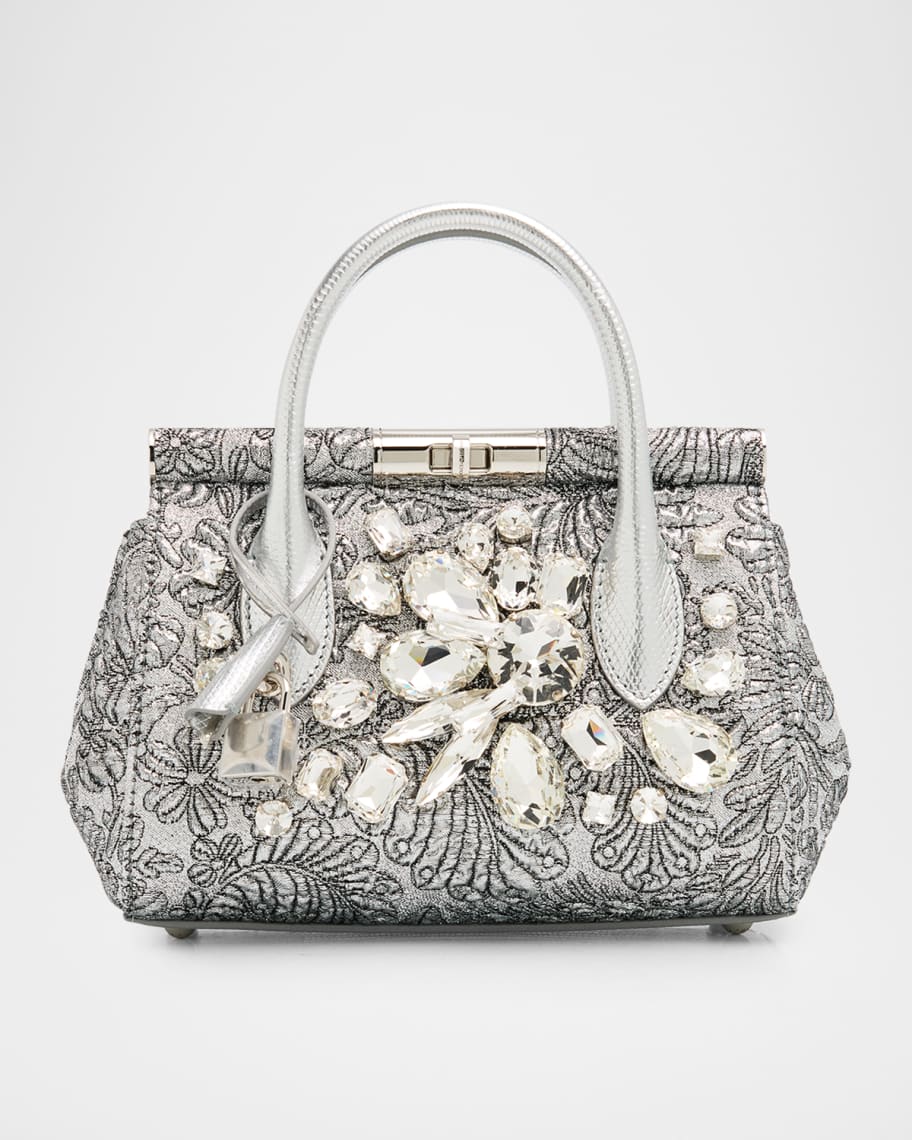 Dolce&Gabbana Marlene Day Mini Embellished Brocade Top-Handle Bag