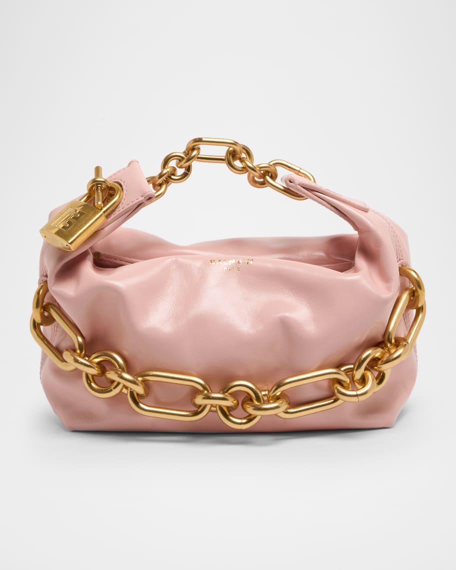 Balmain Sync Mini Chain Leather Top-Handle Bag | Neiman Marcus