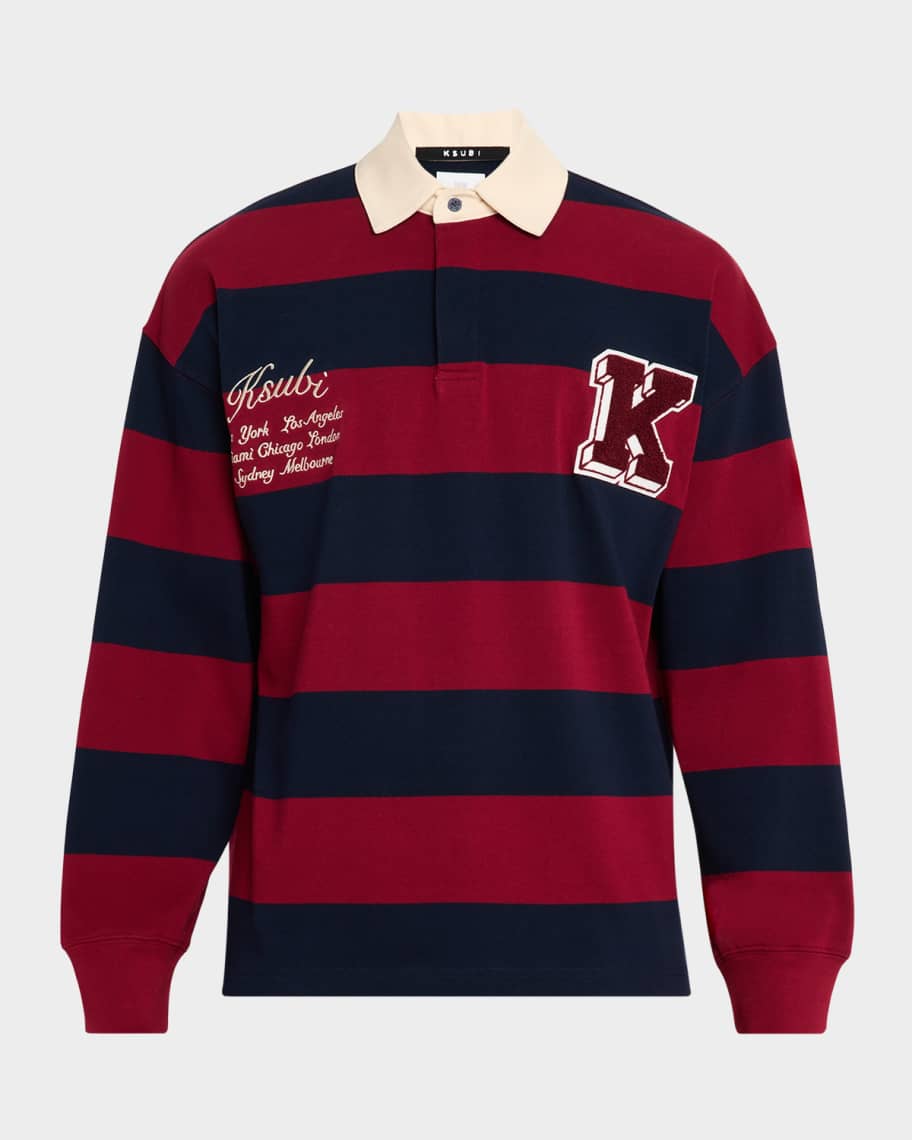 Ksubi Men's Rugged Stripe Jersey Rugby Shirt | Neiman Marcus