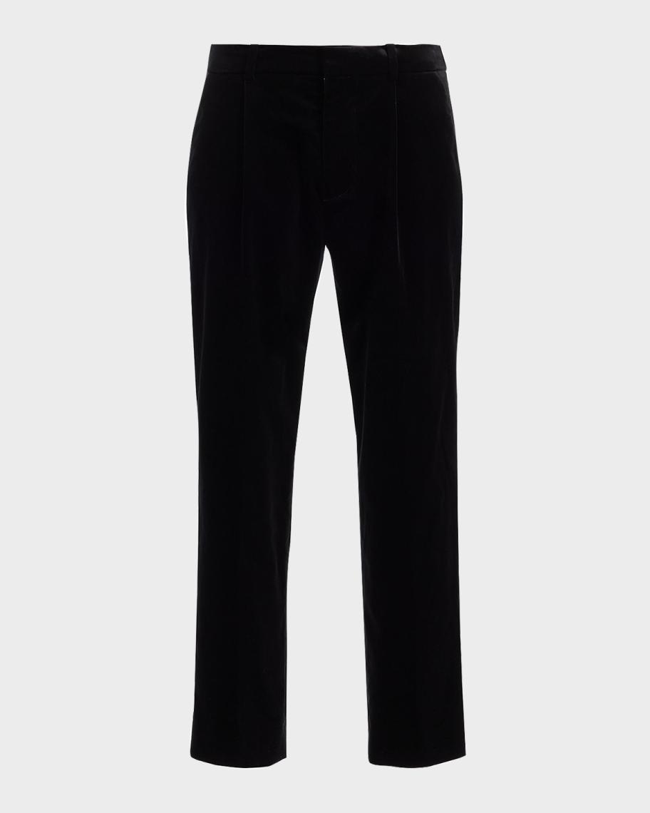 Balmain Men's Cotton Velvet Pleated Trousers | Neiman Marcus