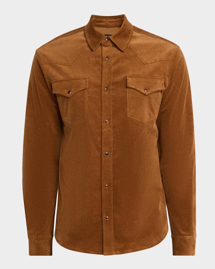 monfrere Men's Eastwood Needle Corduroy Saddle Western Shirt