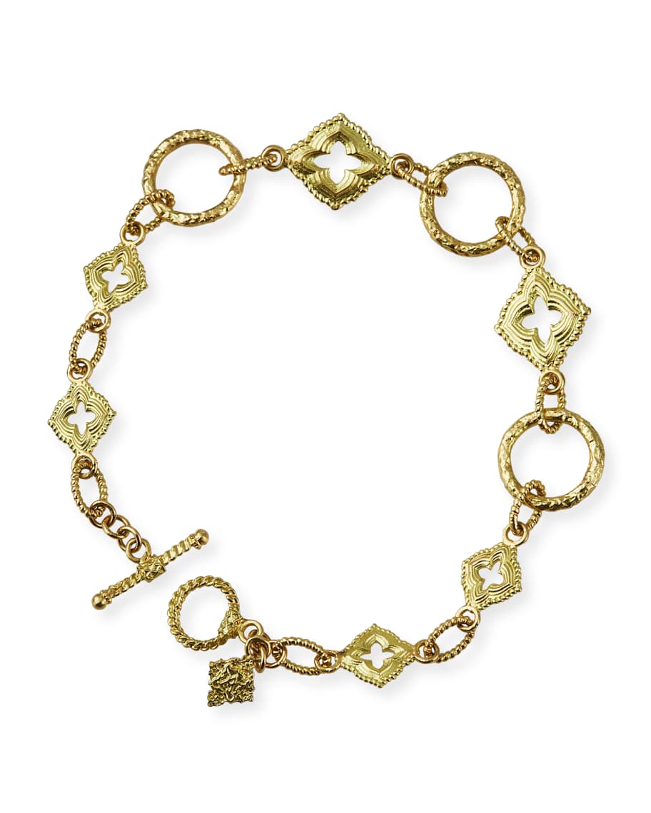 18 Karat Yellow Gold Sculpted Link Bracelet Link bracelets Gold