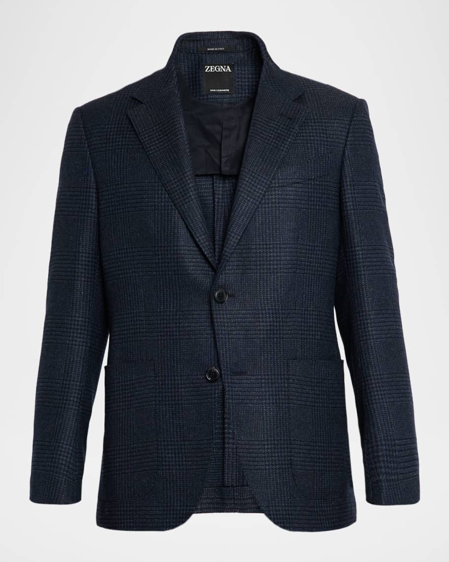 ZEGNA Men's Oasi Cashmere Glen Plaid Two-Button Sport Coat