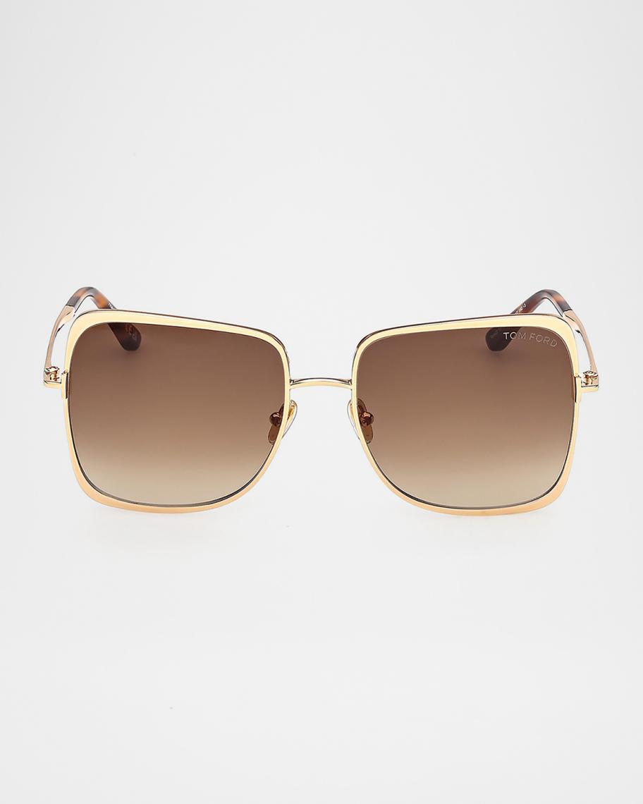 Taraです TOM FORD Tara 57mm Metal Square Sunglasses | Neiman Marcus