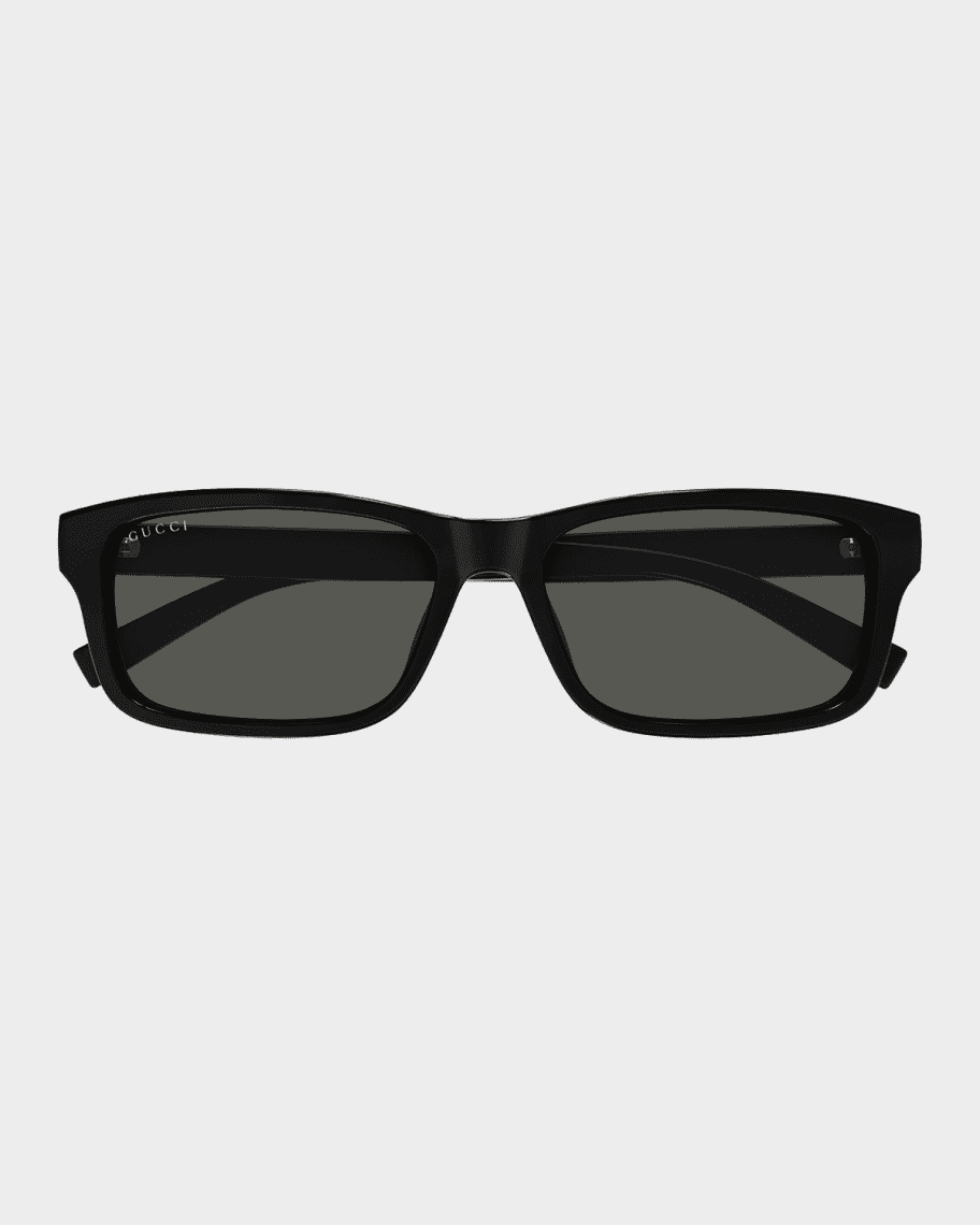 Gucci Men's Gucci Lines 57mm Rectangular Acetate Sunglasses