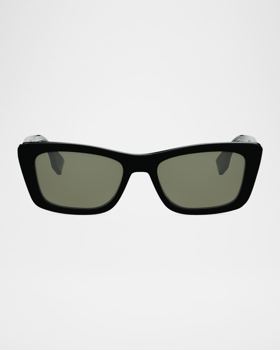 Fendi Lettering 53mm Rectangle Sunglasses | Neiman Marcus
